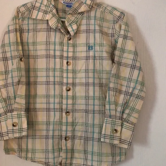 Boys rugged spring Easter butts plaid flannel long sleeve shirt - Picture 2 of 12